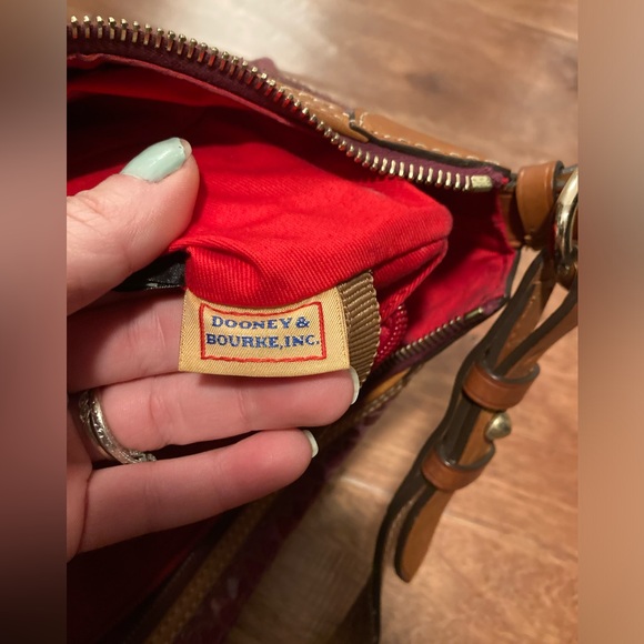 Dooney & Bourke Erica Hobo Rasberry Snakeskin Hobo Bag - Picture 13 of 14